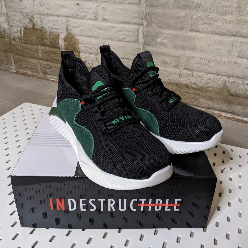 Indestructible Shoes Kivini Black and Green Work Shoes Size EU46